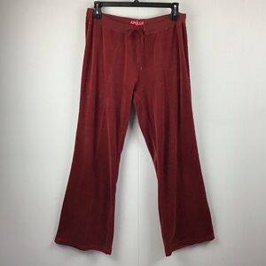Vintage y2k Apollo brand red velour sweatpants with studding detail on legs 2XL